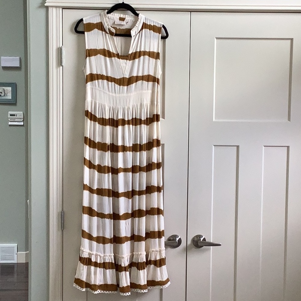 Cream light gauze maxi dress. Like new! Size 36
